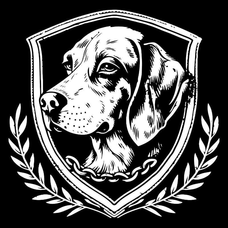 Dog emblem in shield