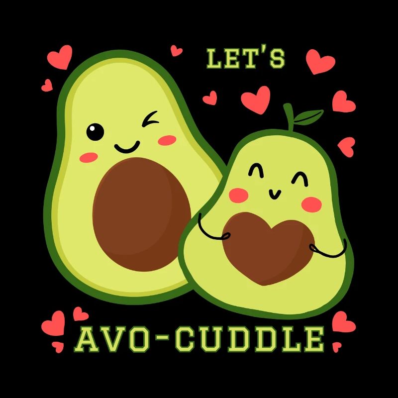 Permet à Avo-Cuddle Avocat de se blottir dans un dessin animé kawaii