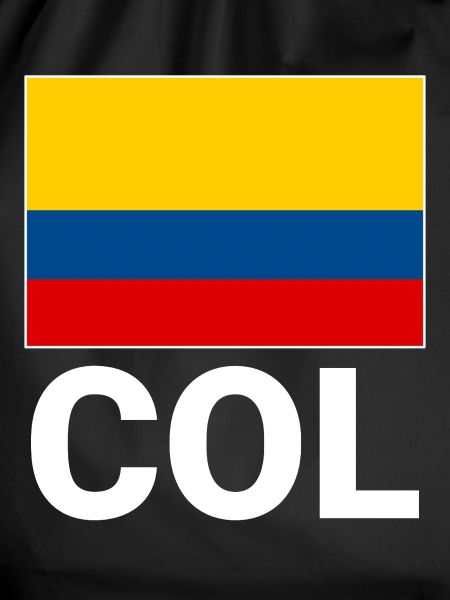 Colombia flag with abbreviation COL