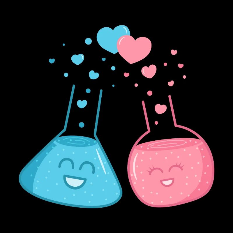 Les flacons chimiques bleus et roses ont une chimie