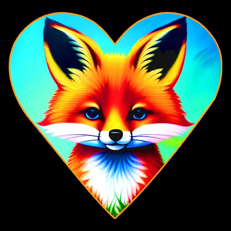 Renard mignon en forme de cœur