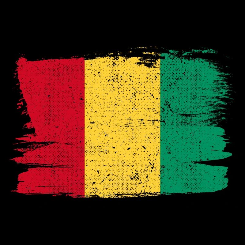 Drapeau de Guinée Drapeau Paix Vintage