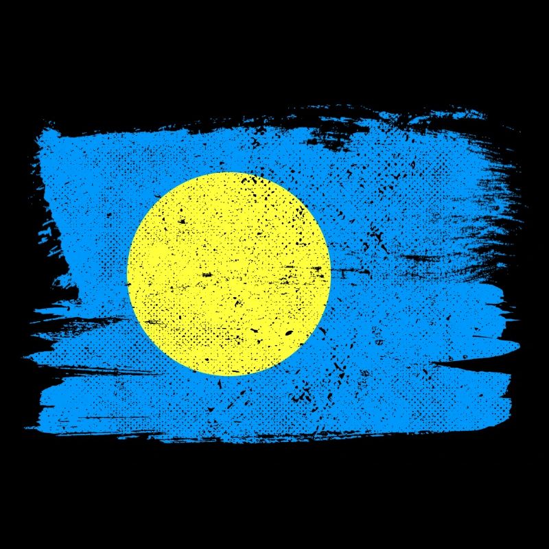 Drapeau des Palaos Drapeau de la paix Vintage