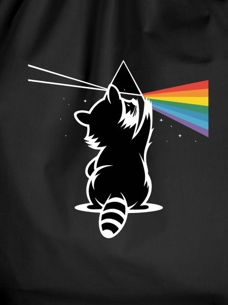 Waschbär mit Prisma – Regenbogen-Lichtbrechung
