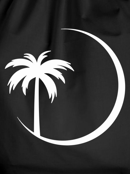 Palm tree in circle silhouette