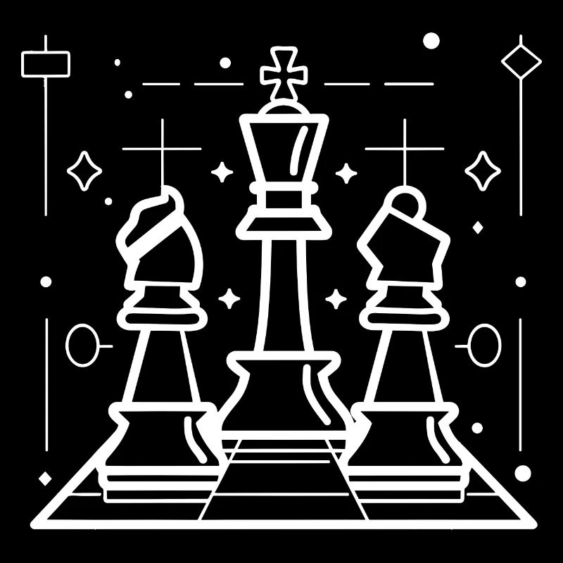 Chess Pieces Stroke Sketch