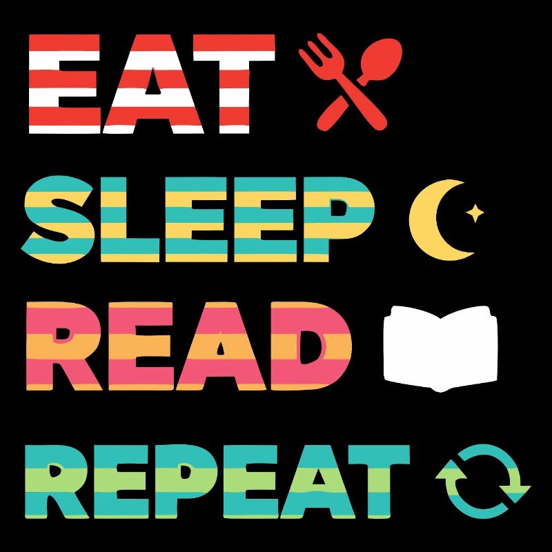 Eat Sleep Read Repeat Bücherwurm