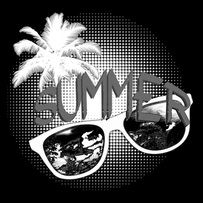 Palm & Lunettes de soleil noir et blanc
