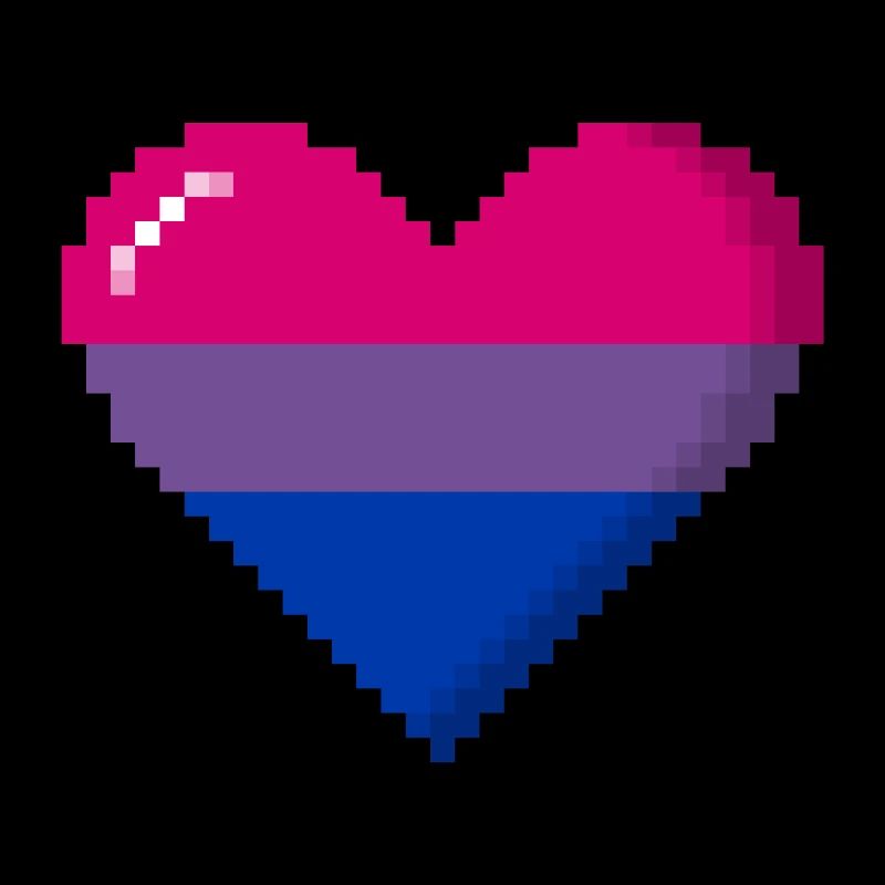 Bisexual Pride 8Bit Pixel Heart
