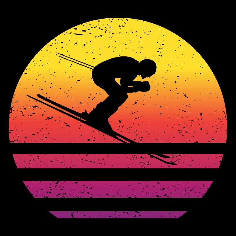 Skiing Retro Style Vintage