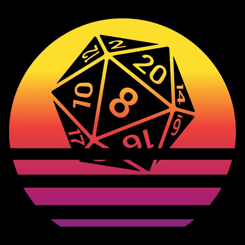 20-sided Cube Retro Style Vintage