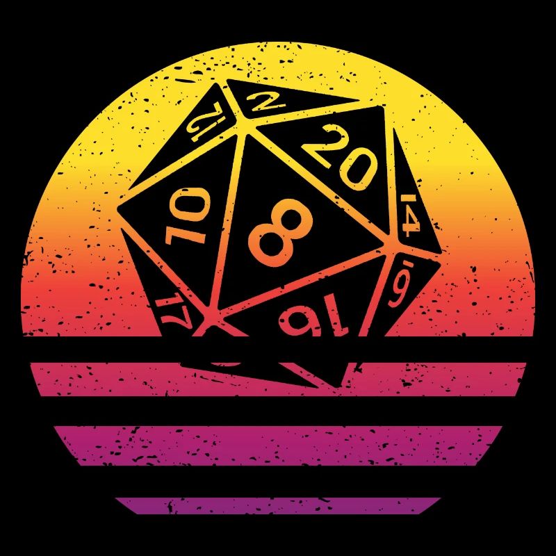 20-sided Cube Retro Style Vintage