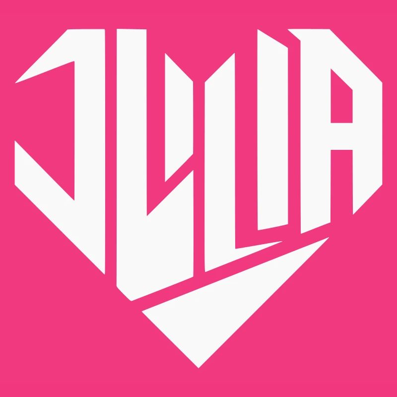 Julia Nom Design Coeur Design - Couleur Variable