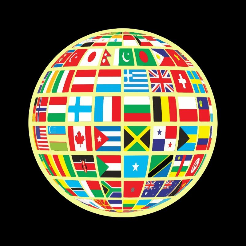 Carte du monde globe terrestre globe pays drapeaux continents
