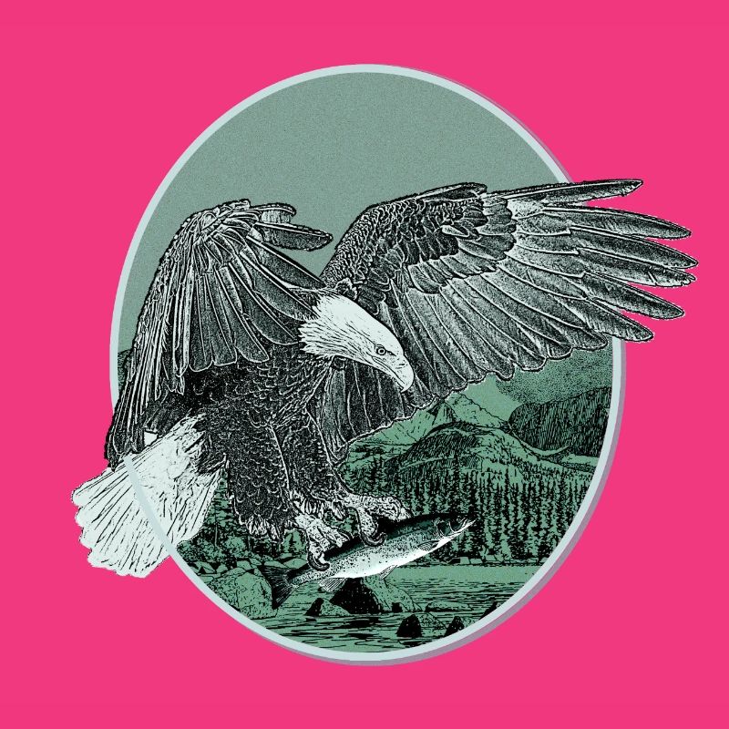 Eagle Eagle Motif Pygargue à tête blanche Chasse à la pêche