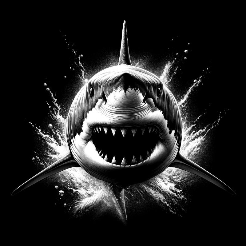 Requin cool avec des éclaboussures d’eau