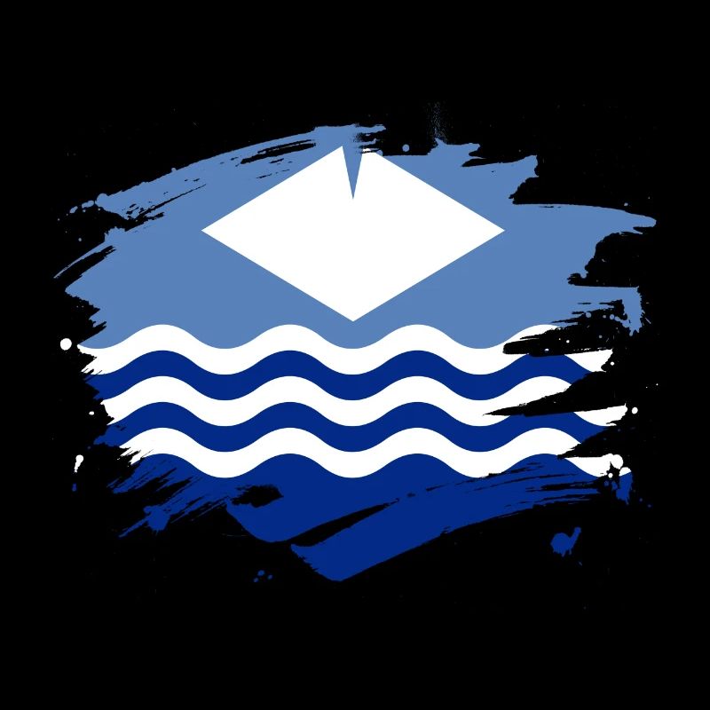 Conception d'éclaboussures de peinture de drapeau de l'île de Wight