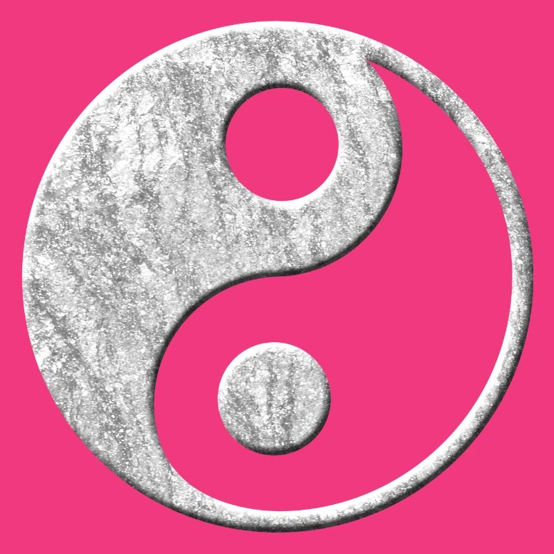 Yin Yang Stone White 3D Effect