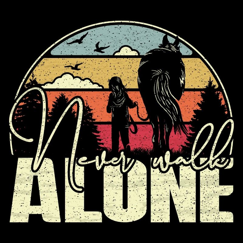 Never walk alone - Pferd im Vintage Stil