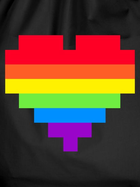 Pixel Heart Rainbow Flag