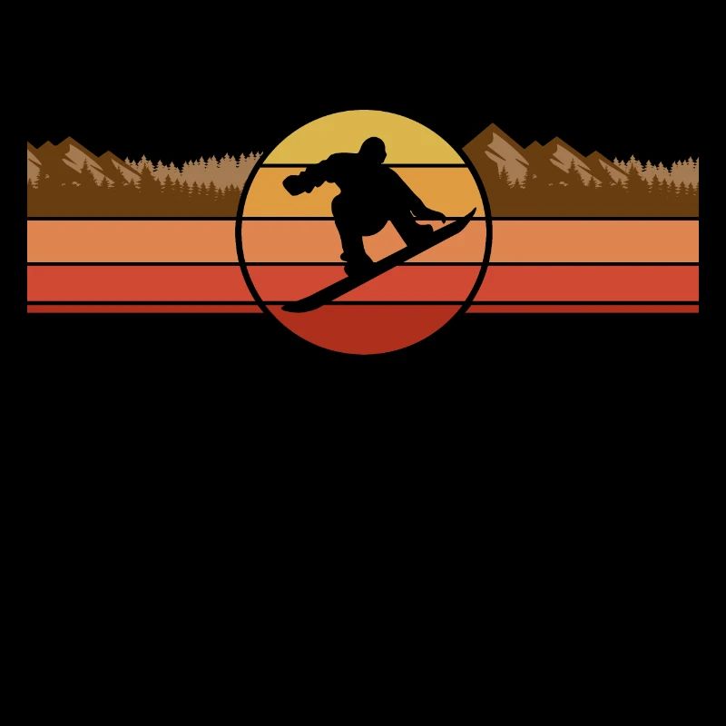 Snowboarding Retro Look Snowboarder