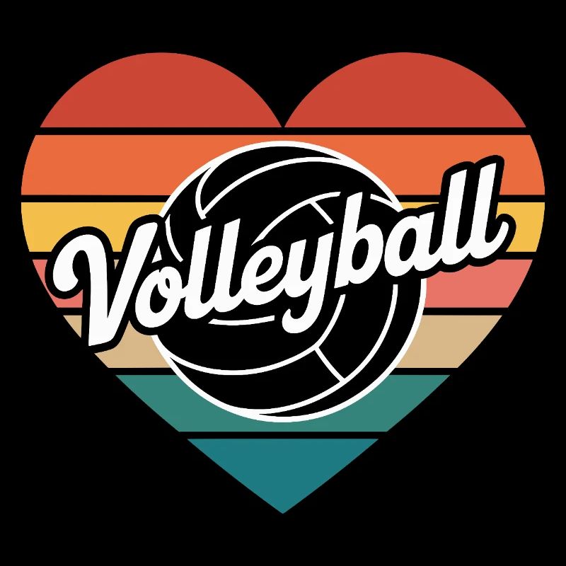Volleyball Heart Retro