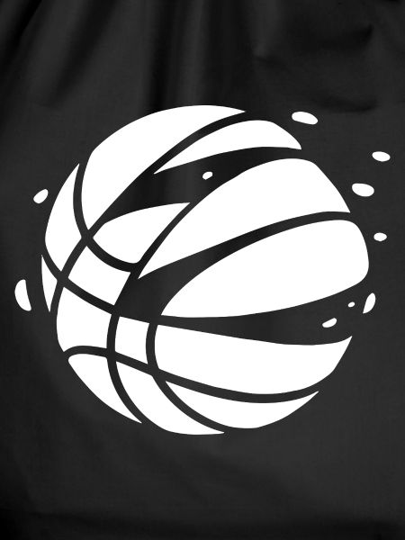 Monochrome Geometric Basketball Glyph