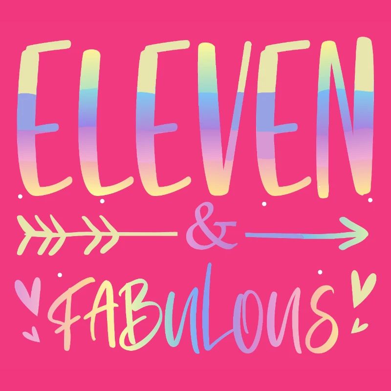 Eleven & Fabulous Rainbow Script