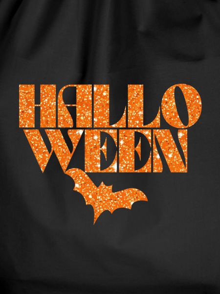 Halloween Orange Bat Silhouette