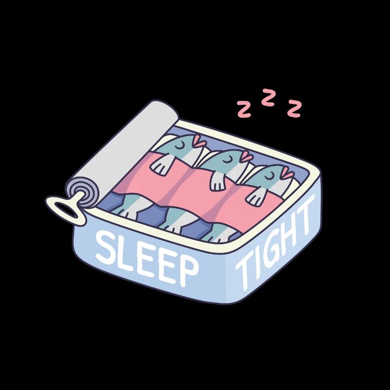 Sardines de sommeil serrées drôles de sommeil dans une boîte