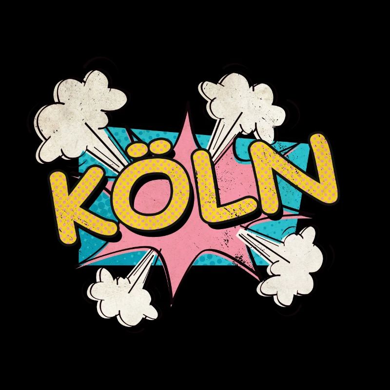 Cologne Germany City Font Pop Art Comic