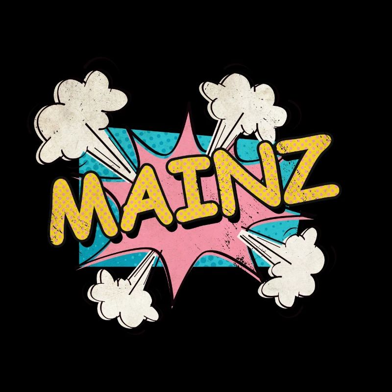 Mainz Germany City Font Pop Art Comic