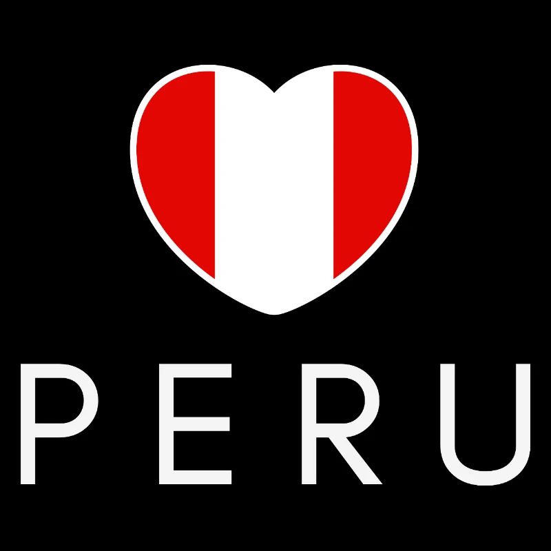 Cœur avec le drapeau du Pérou, fierté péruvienne