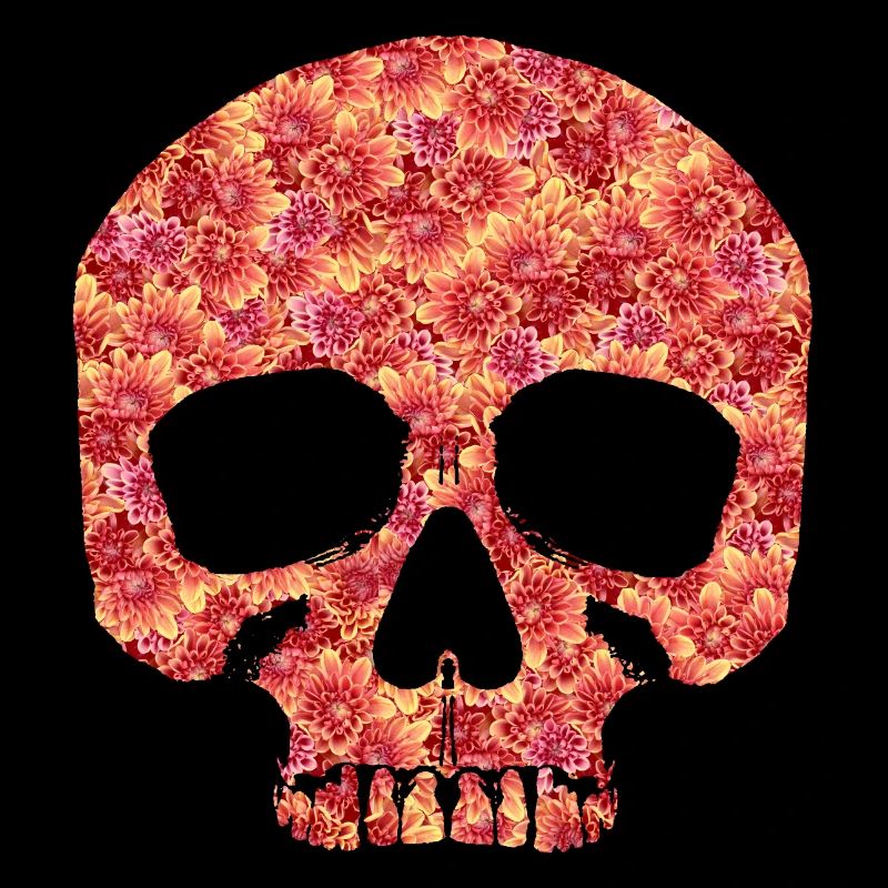 Skull with flowers