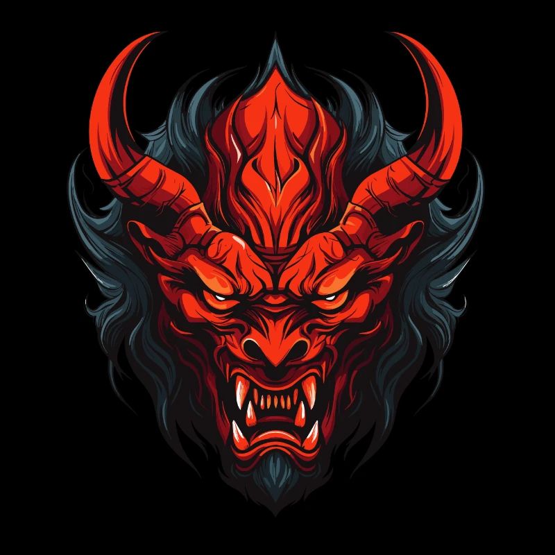 Scary demon head