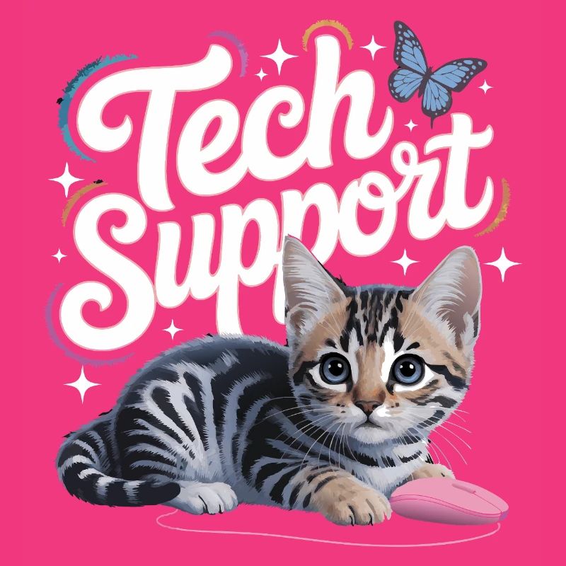 Funny Tech Support Cute Cat Ironic IT