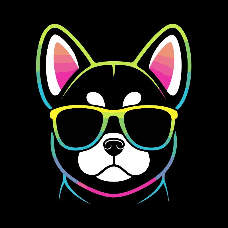 Regenbogenhund mit Brille