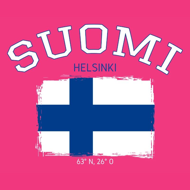 Drapeau de la Finlande avec référence à Helsinki