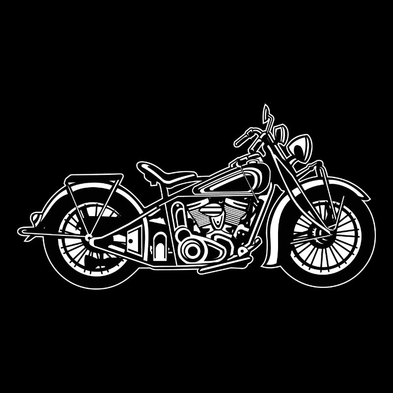 Chopper / Bobber Motorrad 03_schwarz weiß