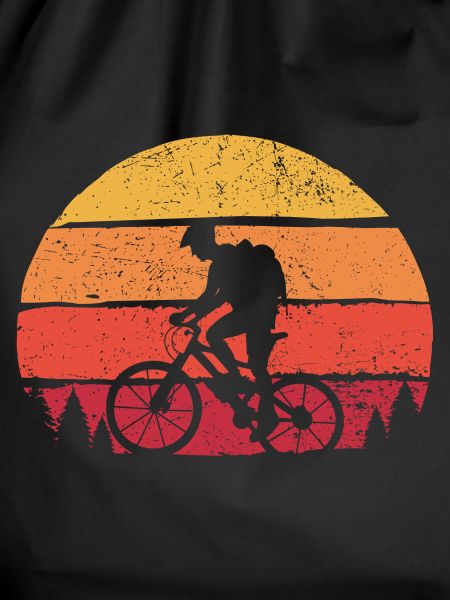 Zwillingsradfahrer Sonnenuntergangs-Silhouette