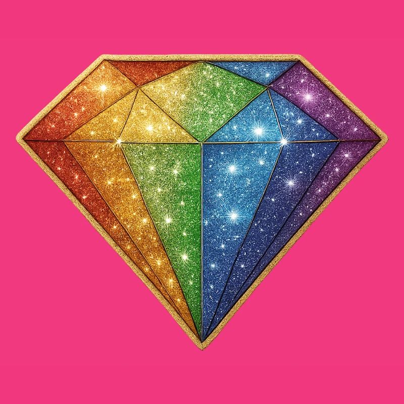 Regenbogen Glitzer-Diamant