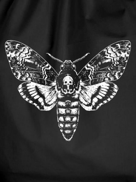 Skull Moth Silhouette Noir