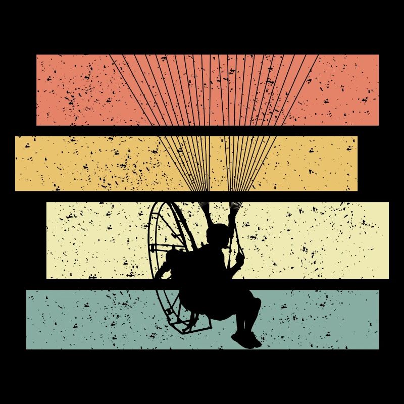 Paramotoring vintage retro paraglider