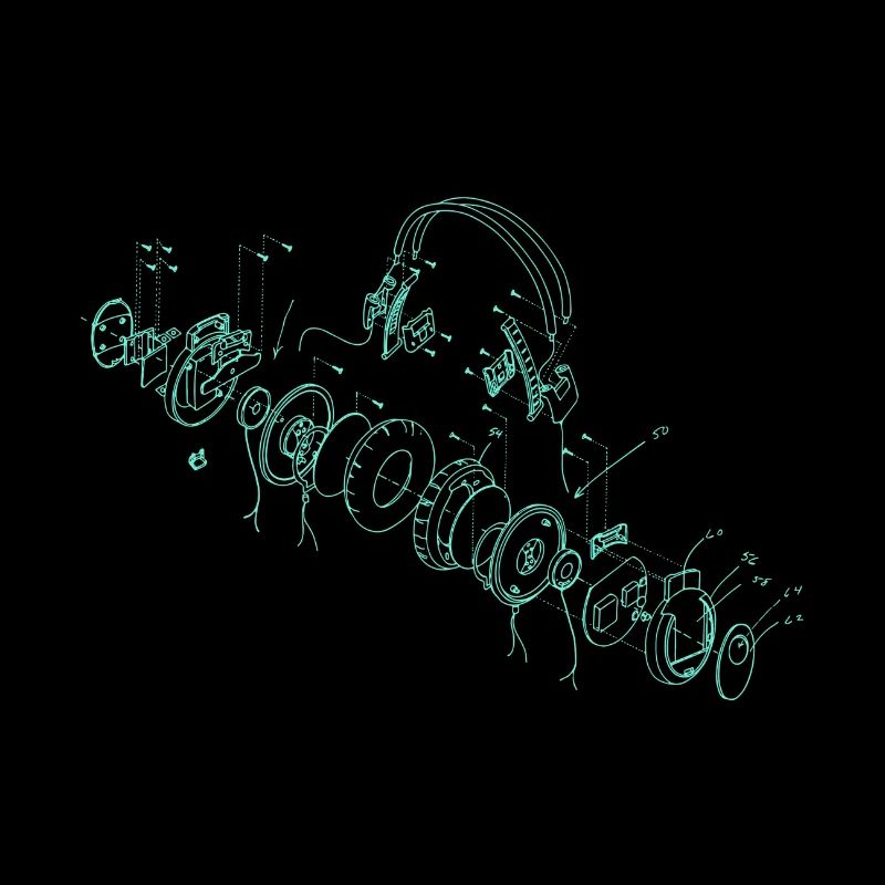 Écouteurs techniques HiFi Illustration