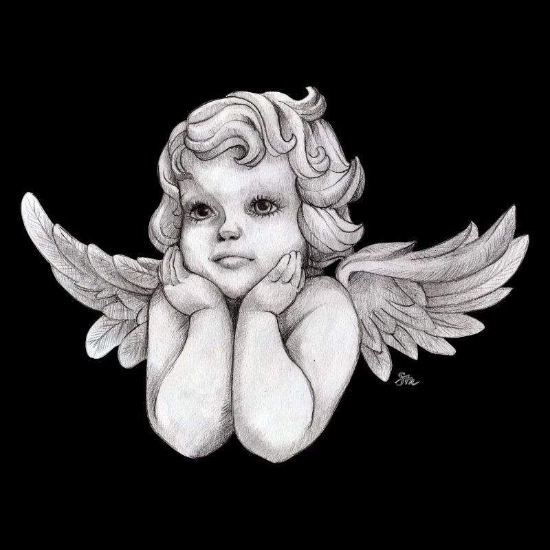 Petit ange chérubin rêveur