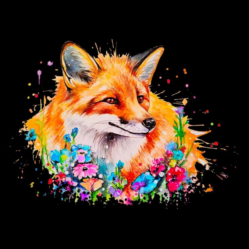 Renard aquarelle, Fox