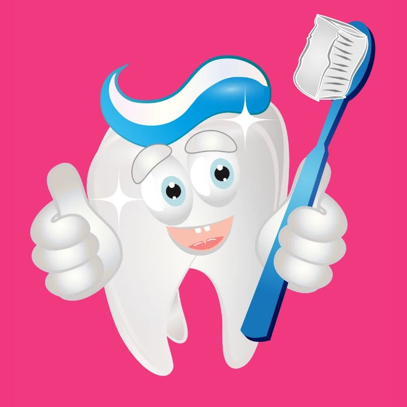 radiant white tooth with toothpaste as a comic