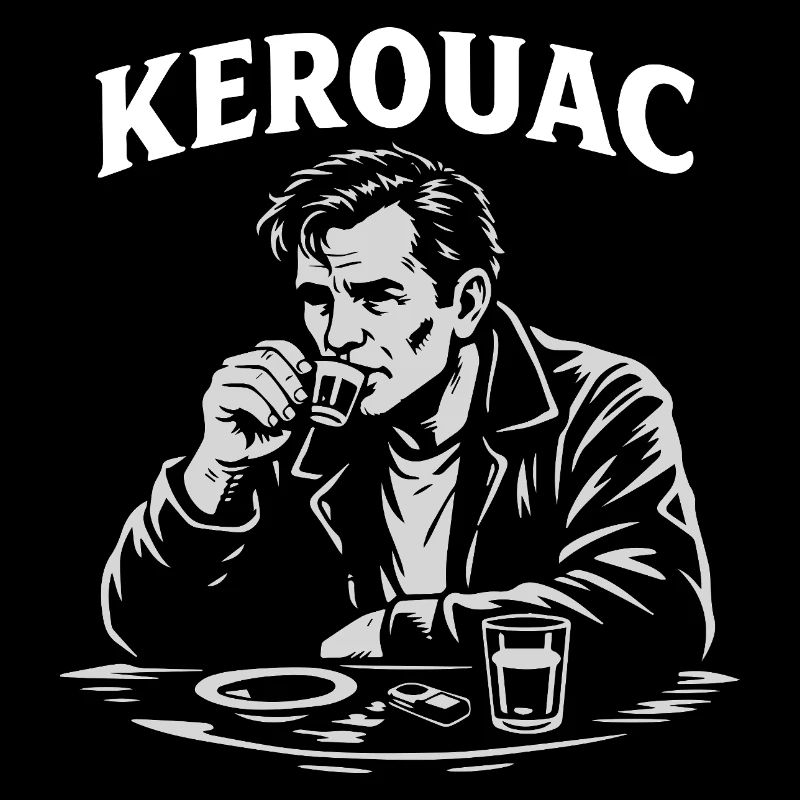Jack Kerouac drinking Espresso at the cafe