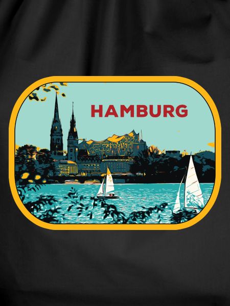 River Hamburg: Sailboat Illustration