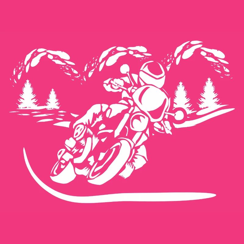 Motorrad Waldsilhouette